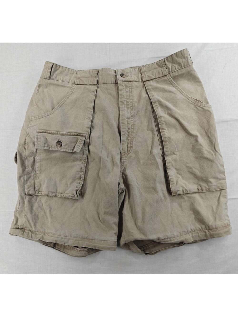 Banana Republic Safari Travel Cargo Shorts Mens 36 Khaki Cotton Utility Vintage